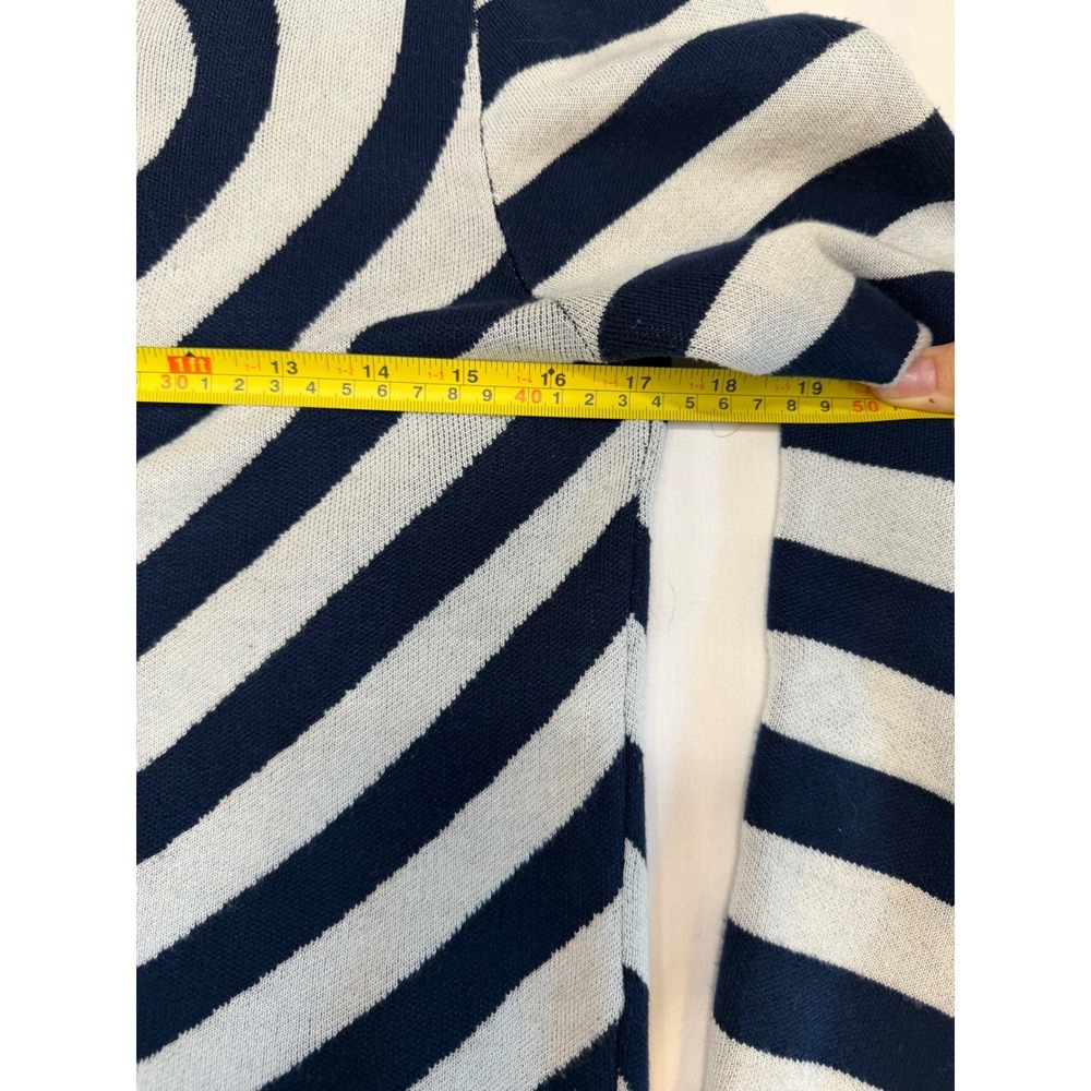 Desigual Navy Blue White Striped Heart Cutout Long Sleeve Sweater Large - Picture 10 of 10